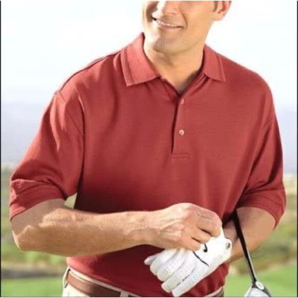 PING Size M Golf Polo Silk Cotton Blend Sport Shirts Short Sleeve Collared Men’s - Picture 1 of 10